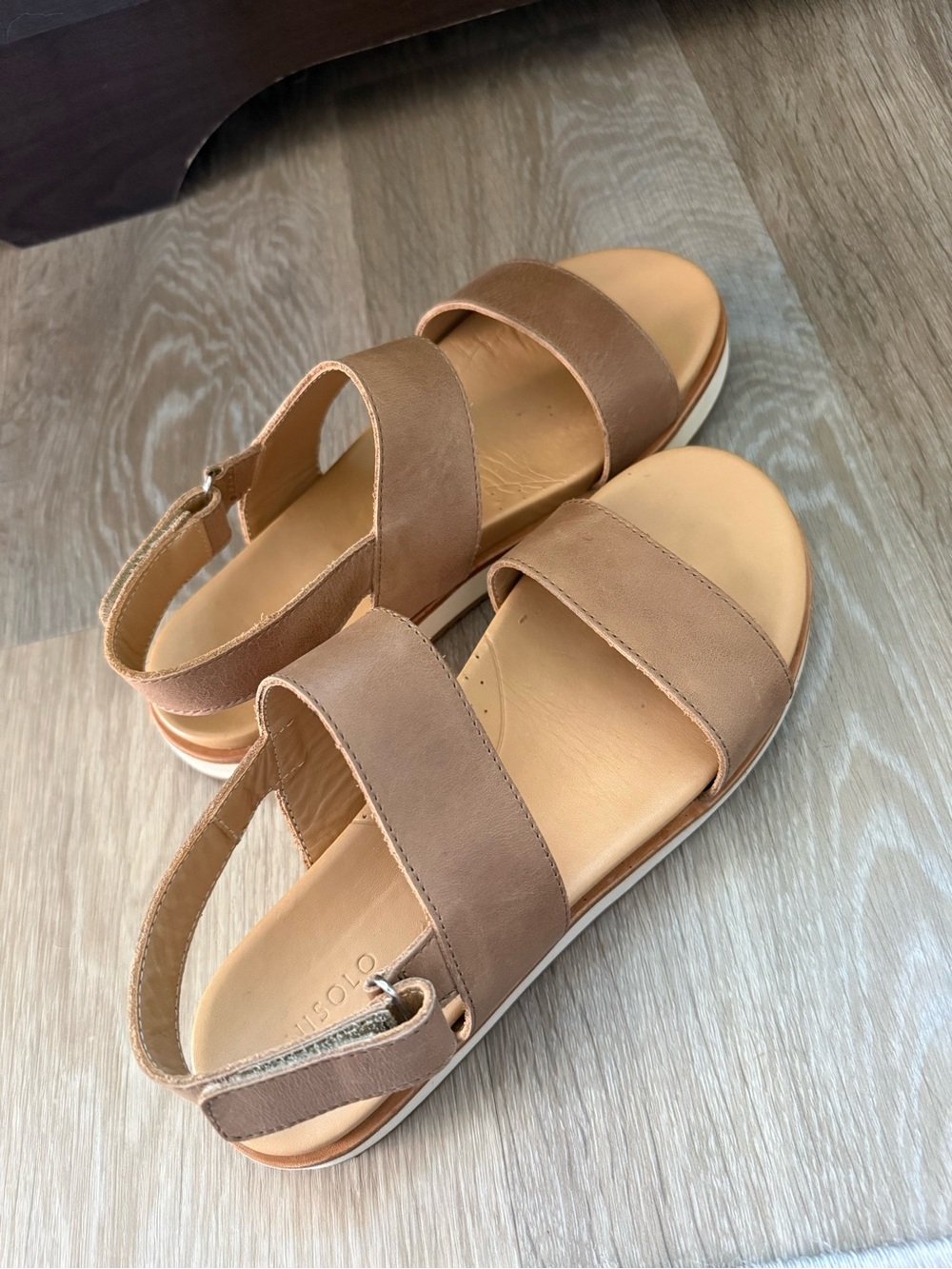 Women's Tan Strappy Slingback platform Sandals